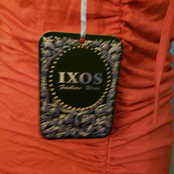 IXOS Red Bodycon Ruched Dress Large - Picture 9 of 9
